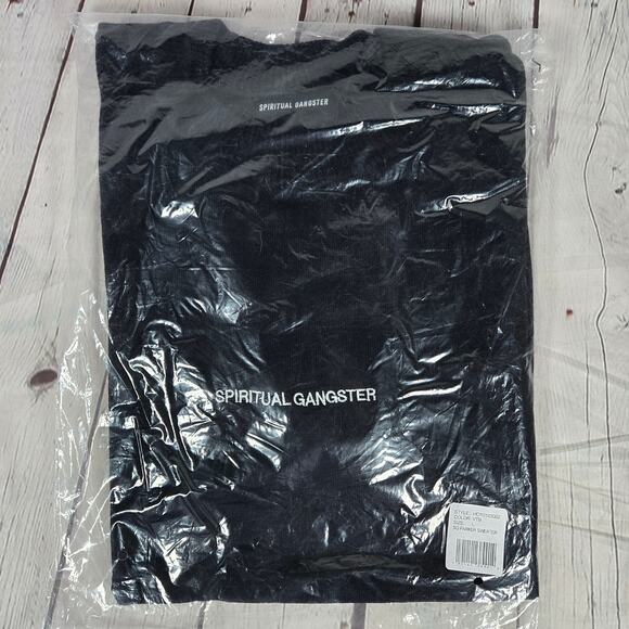 Spiritual Gangster Unisex Yin Yang Parker Sweater Cashmere Blend Vtg Black L NWT - Picture 11 of 13